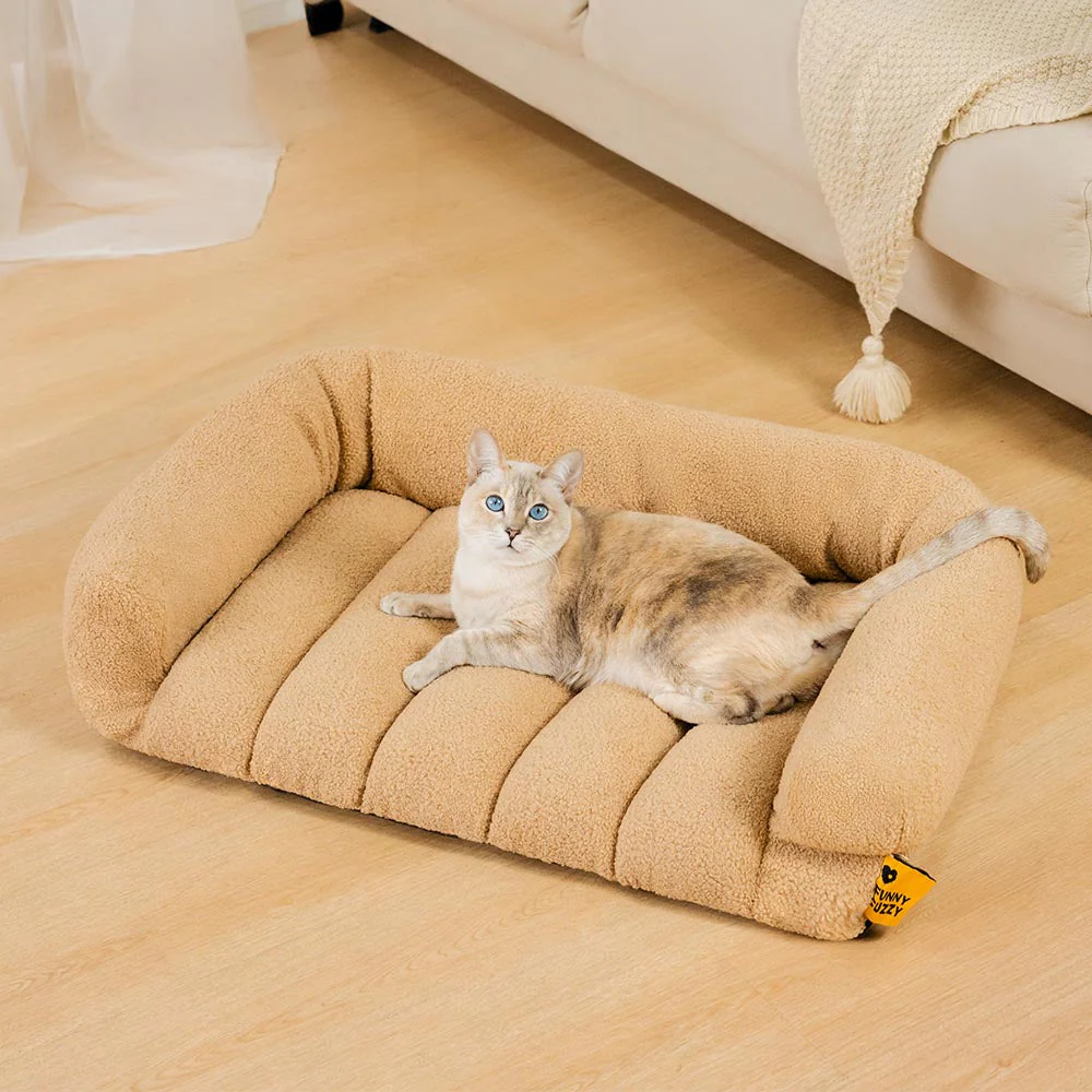 Grand coussin orthopédique pour chat avec appui-tête doux et confortable - Lit Napper Nuageux - Image 3