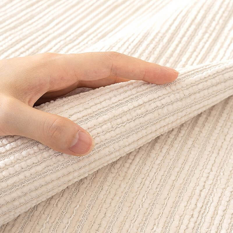 Housse de canapé anti-rayures en chenille de couleur unie - Image 6