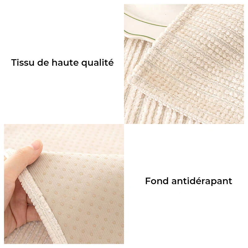 Housse de canapé anti-rayures en chenille de couleur unie - Image 7