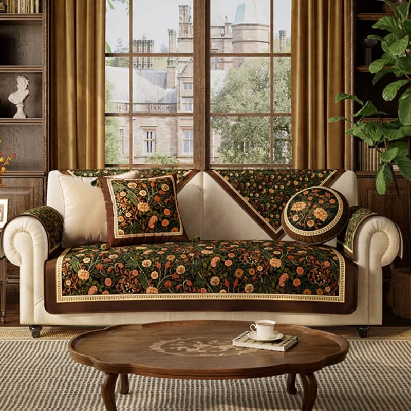 Housse de canapé antidérapante de style jardin vintage - Image 10