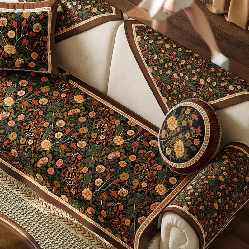 Housse de canapé antidérapante de style jardin vintage - Image 4