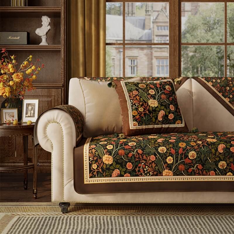Housse de canapé antidérapante de style jardin vintage - Image 8