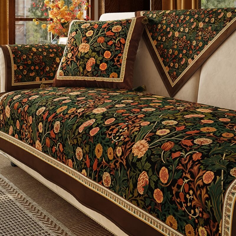 Housse de canapé antidérapante de style jardin vintage - Image 9