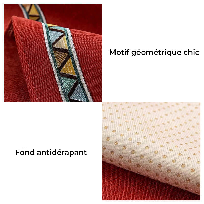Housse de canapé antidérapante en chenille de couleur unie à décor géométrique - Image 6