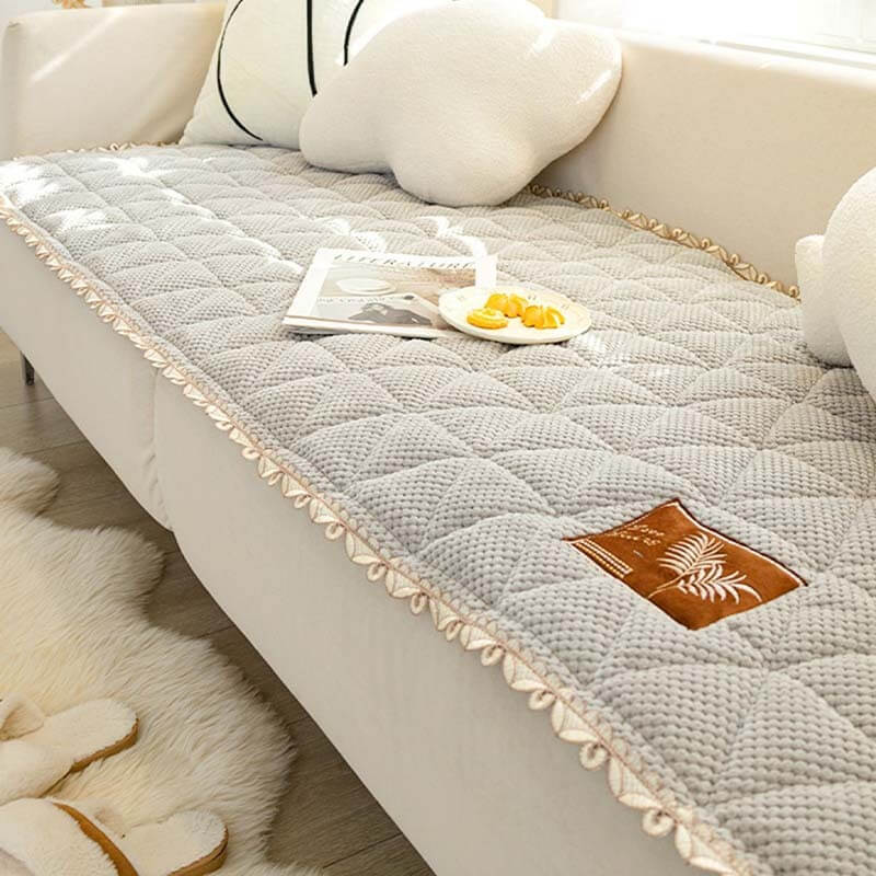 Housse de canapé antidérapante en chenille en forme de pain - Image 3