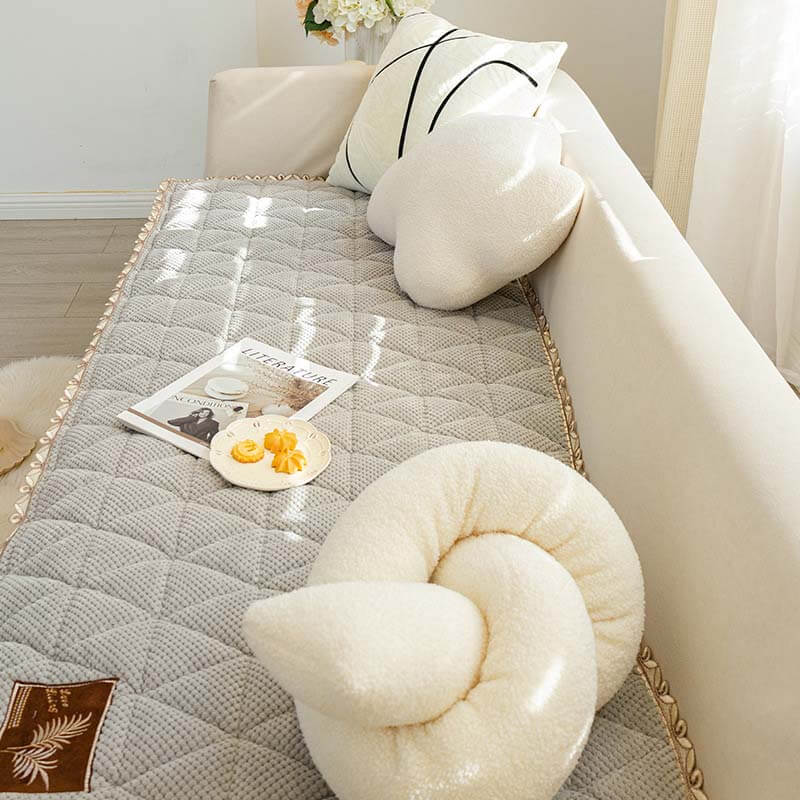 Housse de canapé antidérapante en chenille en forme de pain - Image 5