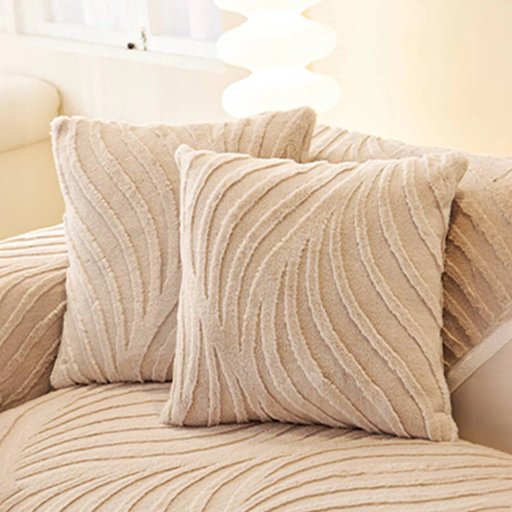 Housse de canapé antidérapante en peluche à texture ondulée douce - Image 19