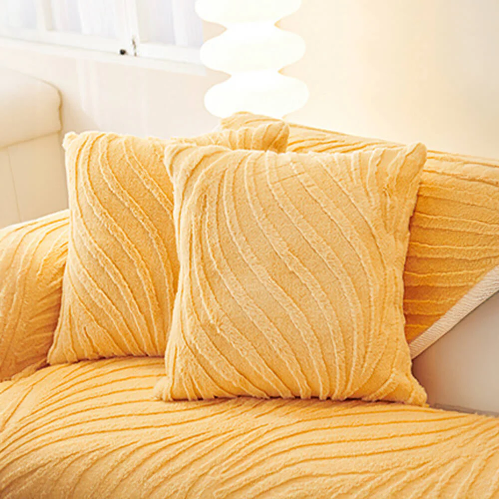 Housse de canapé antidérapante en peluche à texture ondulée douce - Image 20