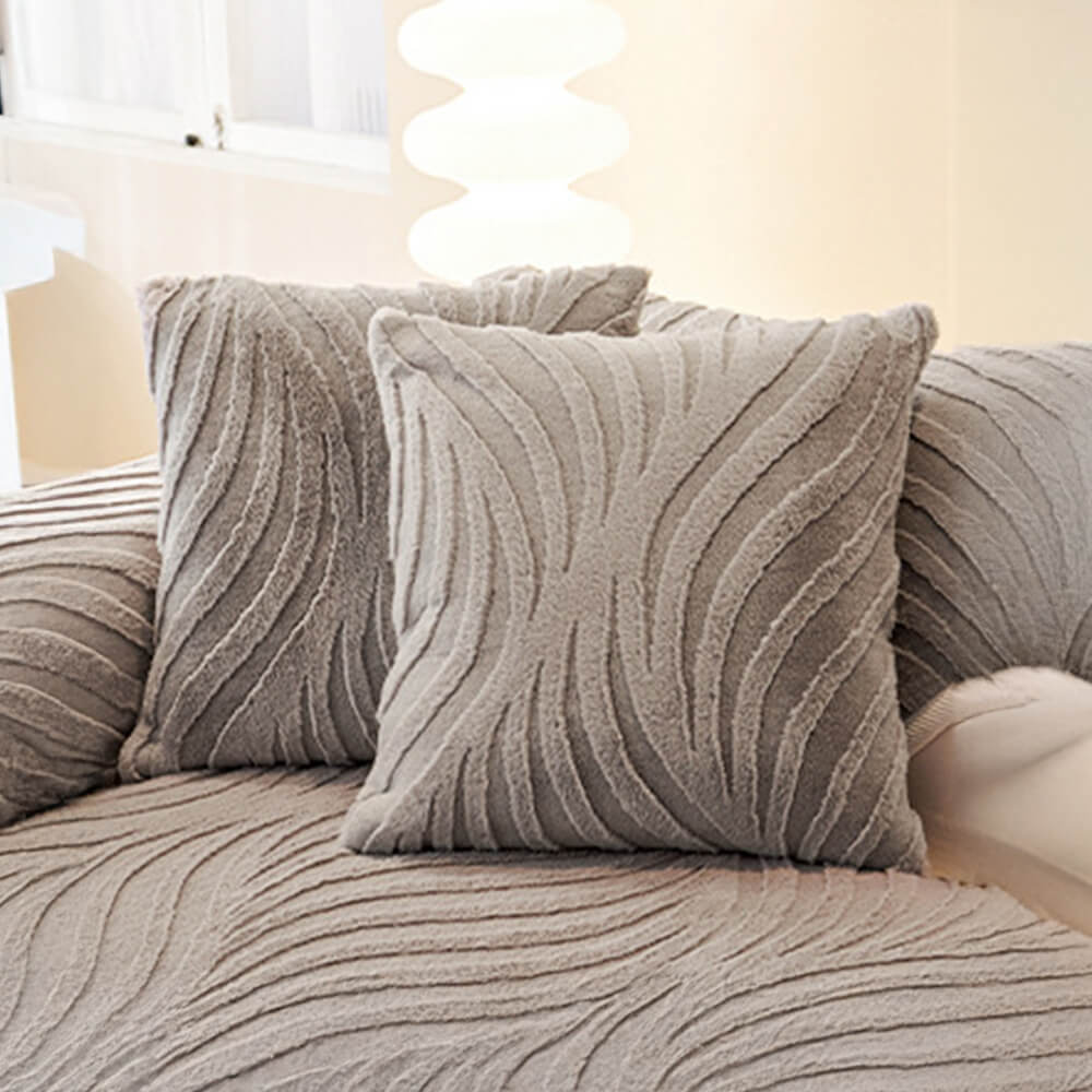 Housse de canapé antidérapante en peluche à texture ondulée douce - Image 21