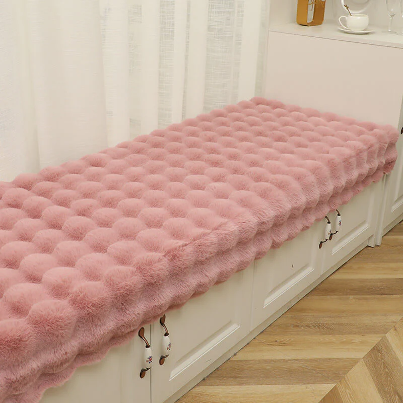 Housse de canapé antidérapante en peluche de couleur unie - Image 15