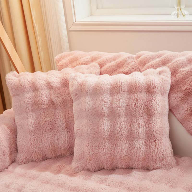Housse de canapé antidérapante en peluche de couleur unie - Image 19