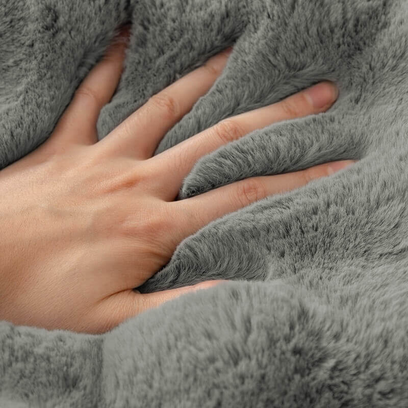 Housse de canapé antidérapante en peluche de couleur unie - Image 5