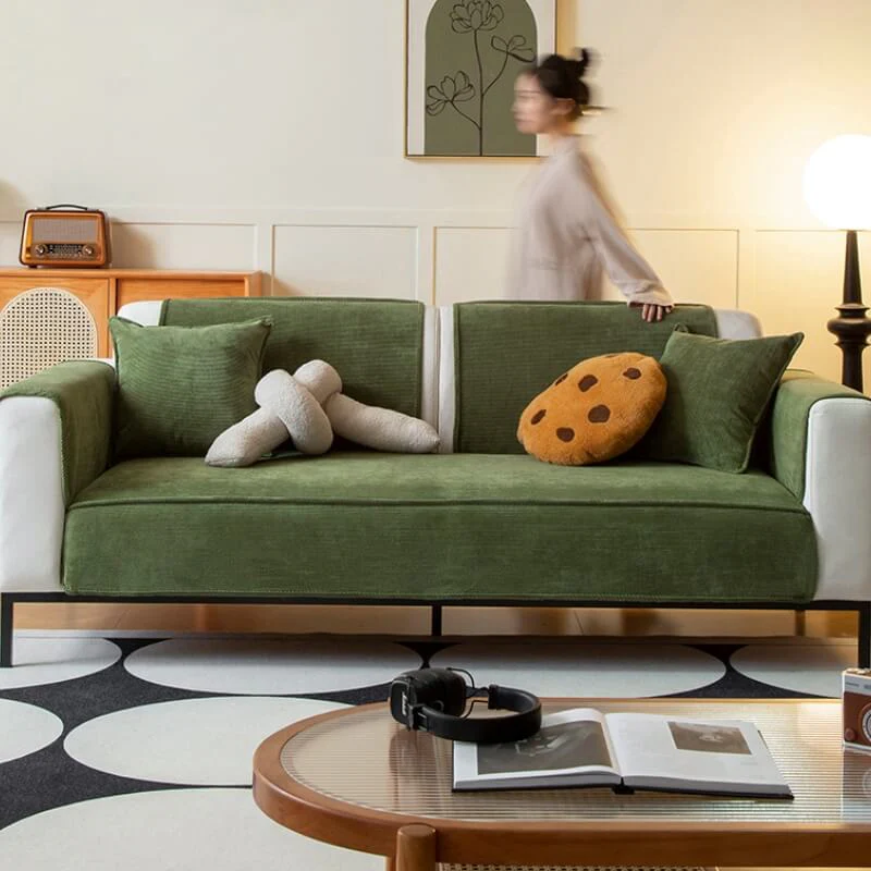 Housse de canapé antidérapante en velours côtelé chic - Image 10