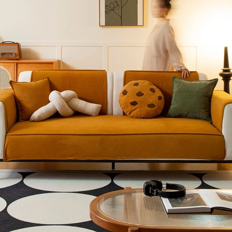 Housse de canapé antidérapante en velours côtelé chic - Image 11