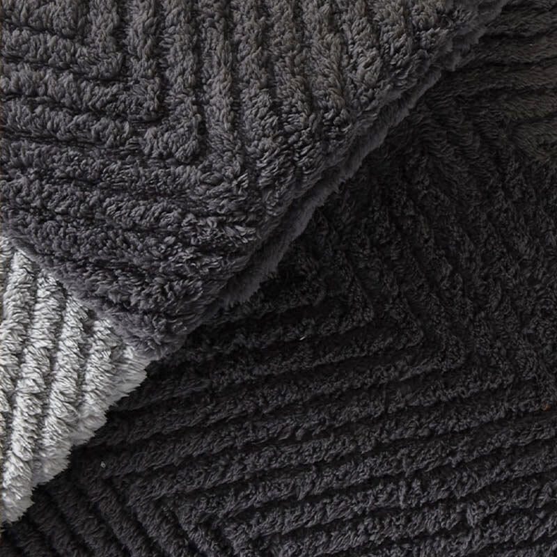 Housse de canapé antidérapante et épaissie en peluche à chevrons - Image 5
