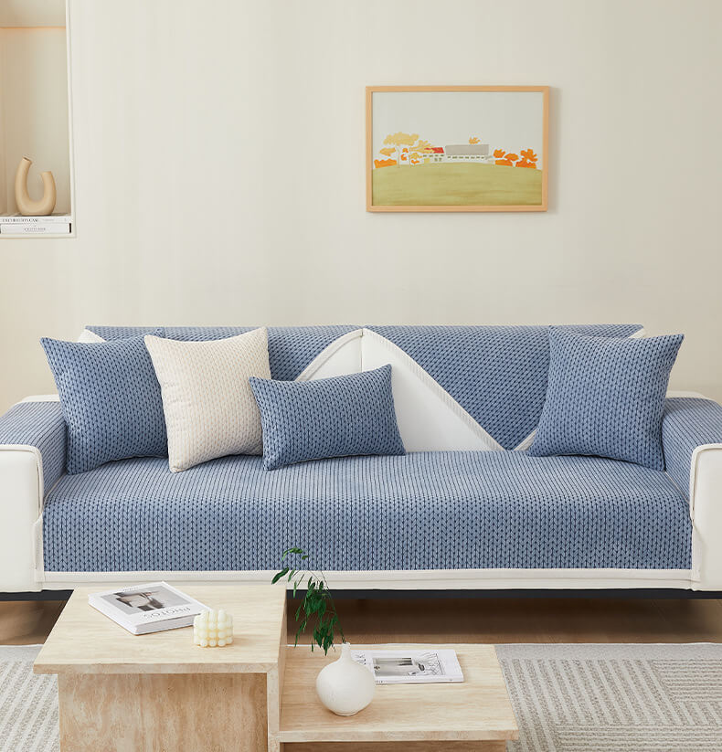 Housse de canapé en chenille à motif d'épis de blé - Image 3