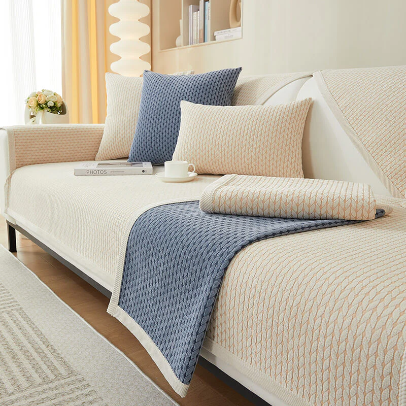Housse de canapé en chenille à motif d'épis de blé - Image 8