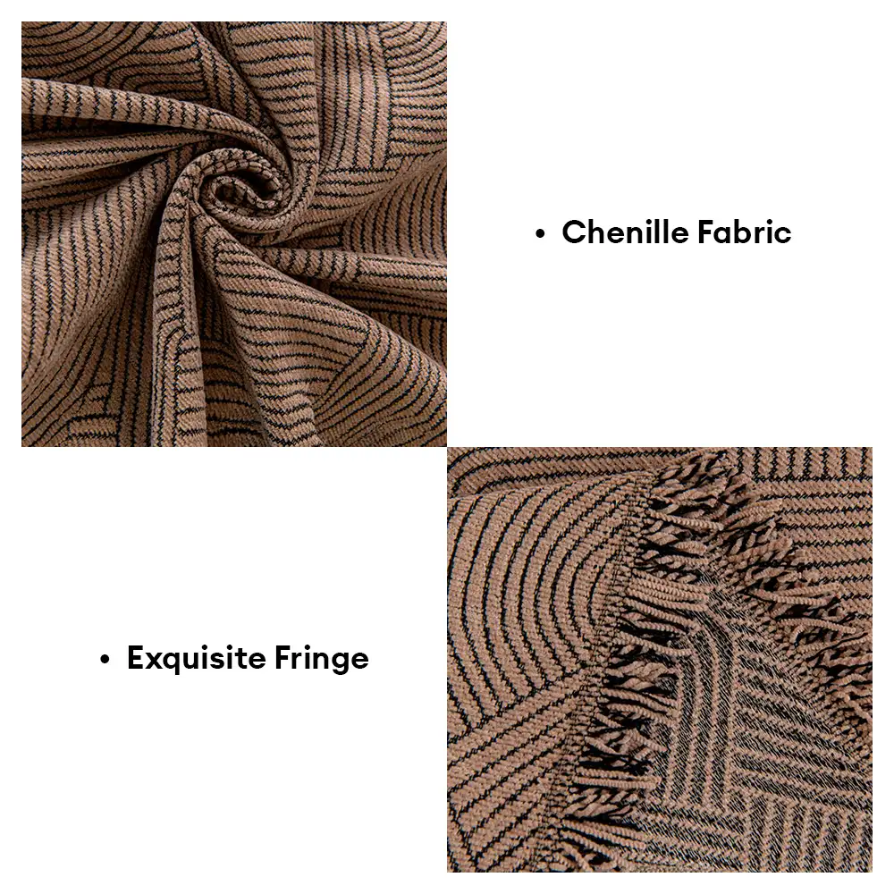 Housse de canapé en chenille à motif ligneux, confortable et résistante aux éraflures - Image 5