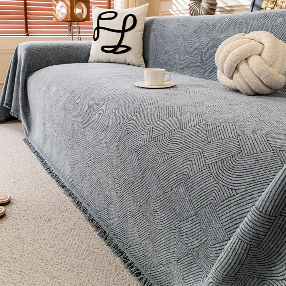 Housse de canapé en chenille à motif ligneux, confortable et résistante aux éraflures - Image 9