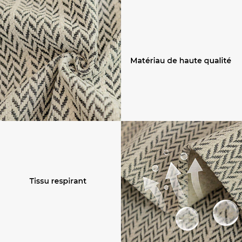 Housse de canapé en chenille anti-griffes à chevrons de couleur unie - Image 3