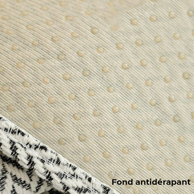 Housse de canapé en chenille anti-griffes à chevrons de couleur unie - Image 5