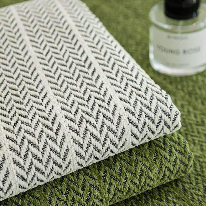 Housse de canapé en chenille anti-griffes à chevrons de couleur unie - Image 6