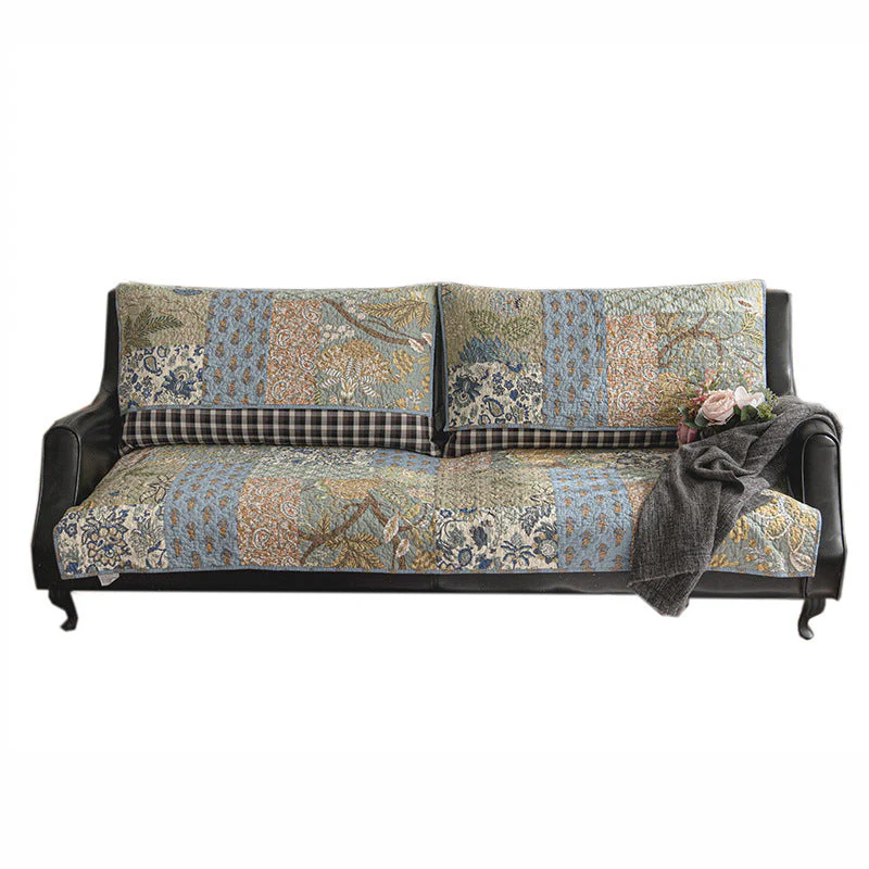 Housse de canapé en coton antidérapant à motif floral européen - Image 7