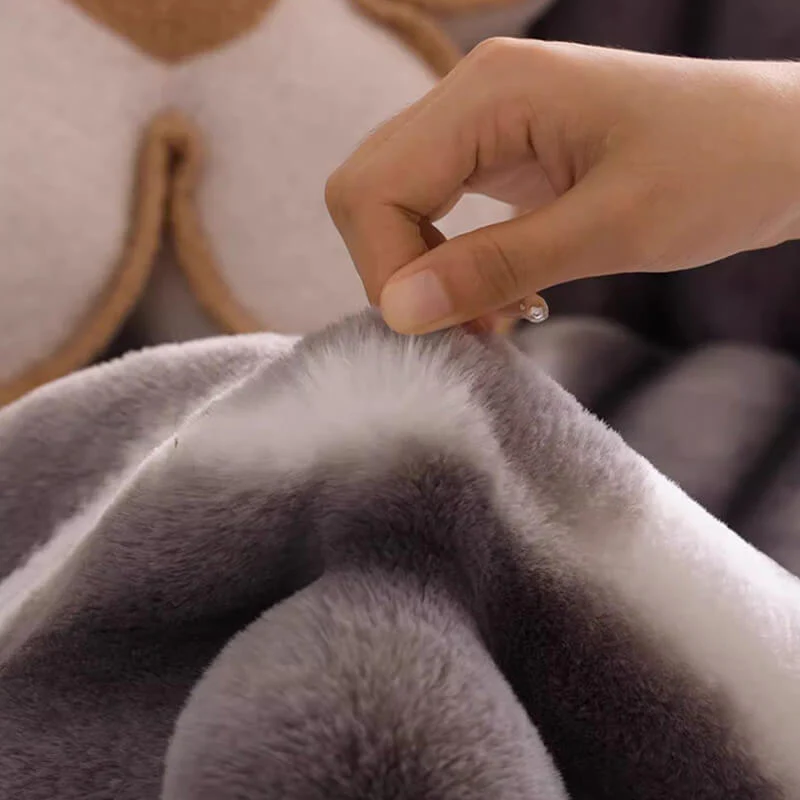 Housse de canapé en peluche à rayures de couleur dégradée - Image 7