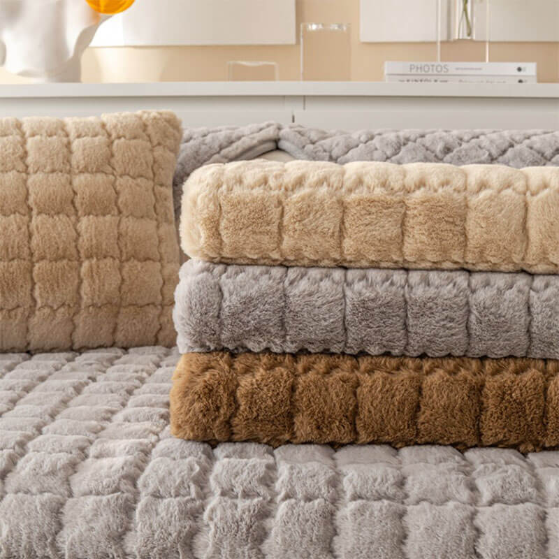 Housse de canapé en peluche antidérapante en forme de biscuit - Image 5