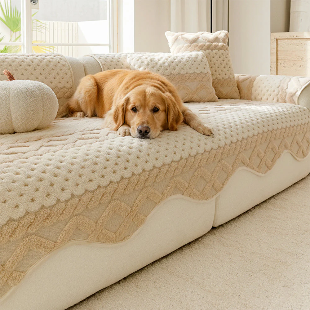 Housse de canapé en peluche confortable, douce pour la peau, antidérapante. - Image 10