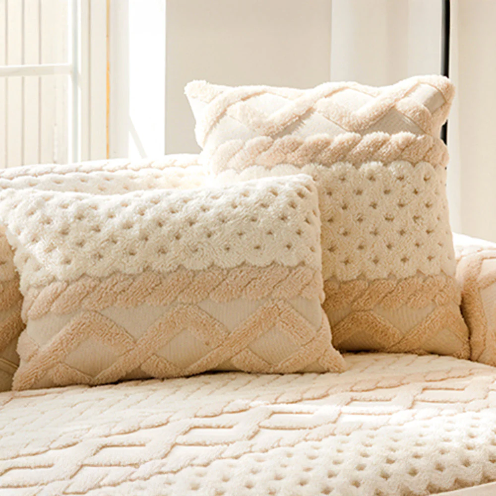 Housse de canapé en peluche confortable, douce pour la peau, antidérapante. - Image 12