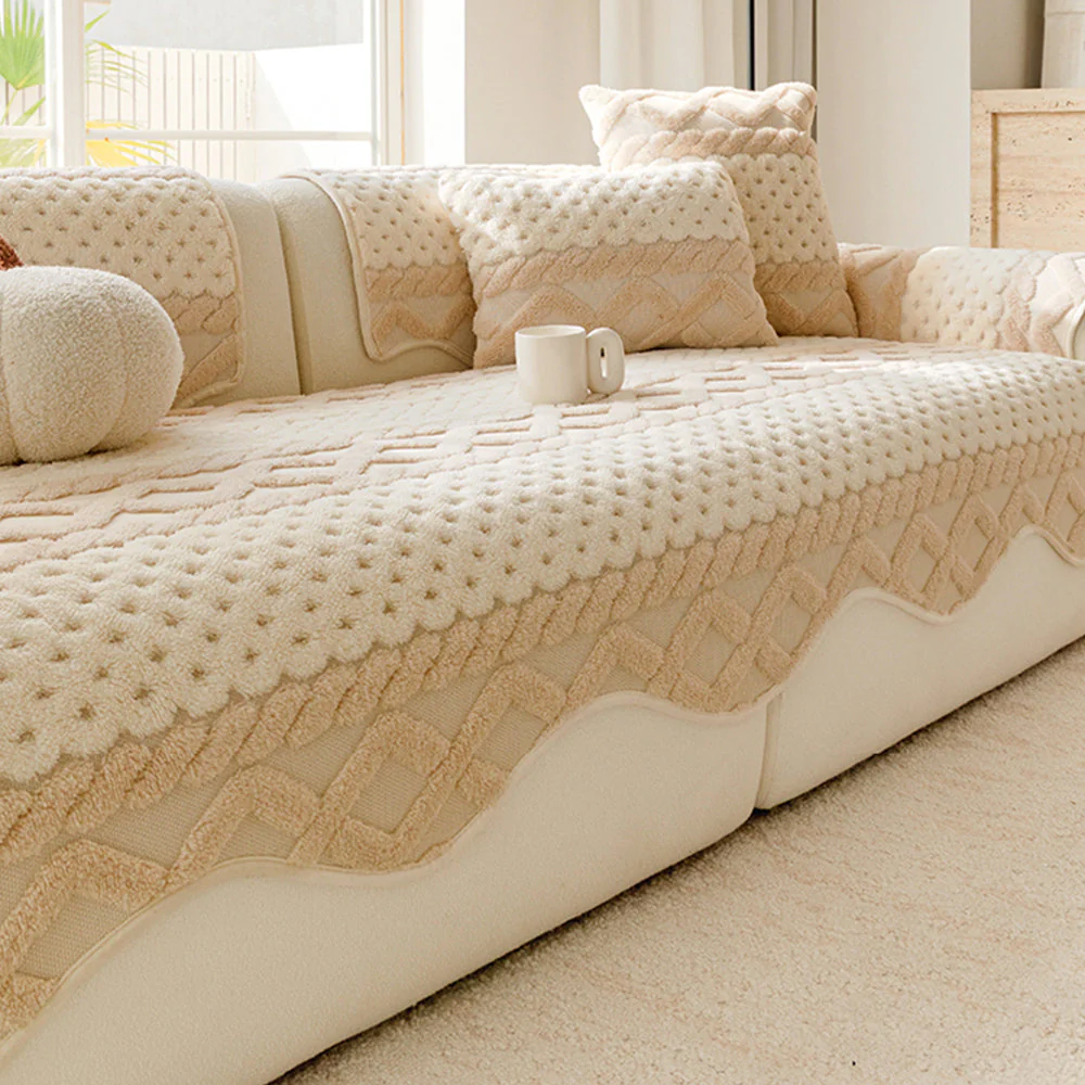 Housse de canapé en peluche confortable, douce pour la peau, antidérapante. - Image 15
