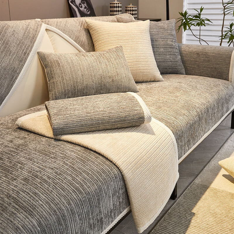 Housse de canapé en tissu chenille antimicrobien imperméable et anti rayures - Image 8