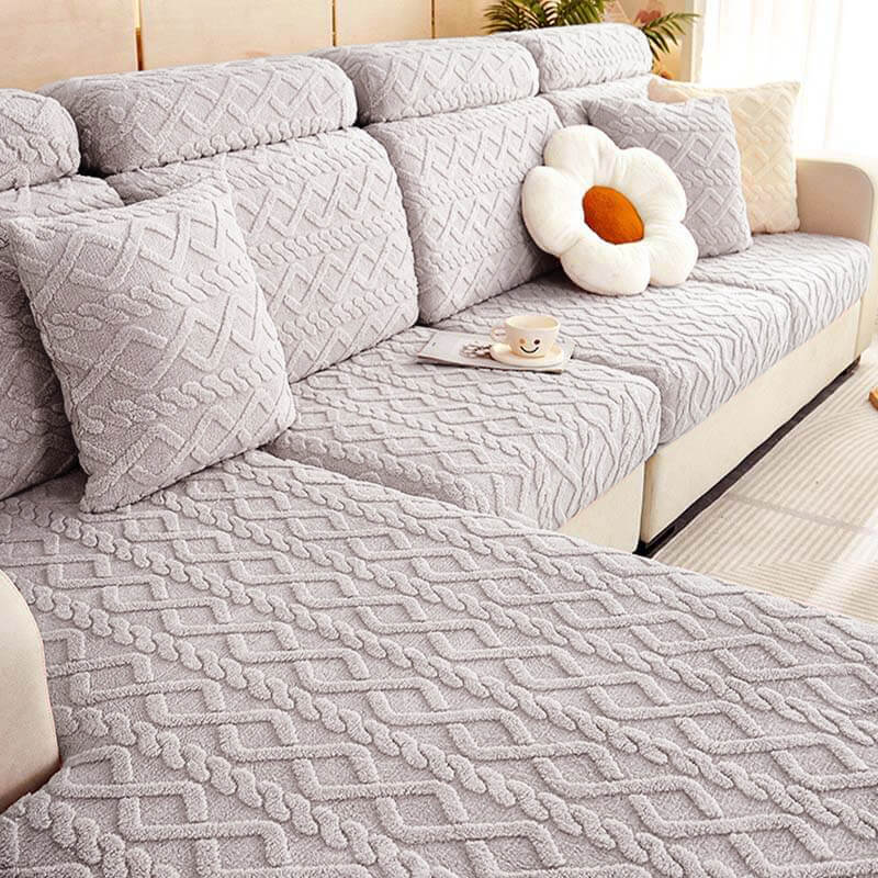 Housse de canapé extensible en polaire douce - Image 11