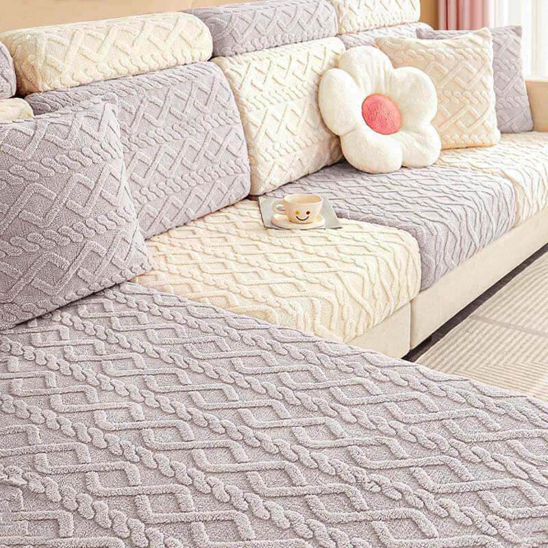 Housse de canapé extensible en polaire douce - Image 14