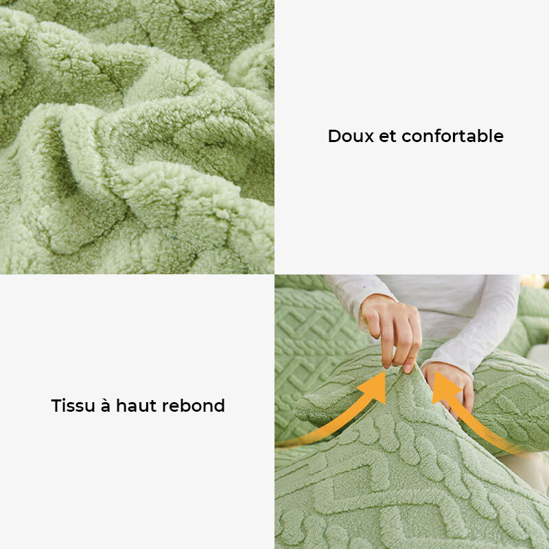 Housse de canapé extensible en polaire douce - Image 16