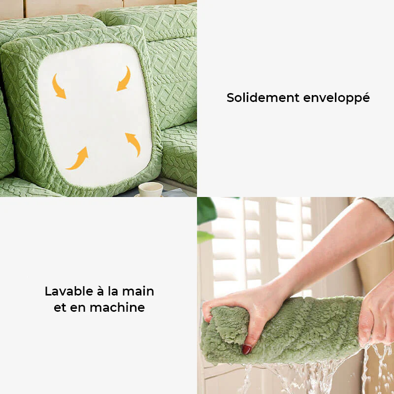 Housse de canapé extensible en polaire douce - Image 4