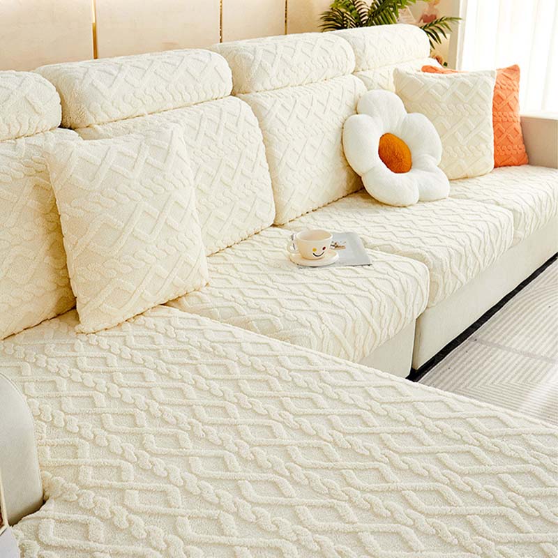 Housse de canapé extensible en polaire douce - Image 6