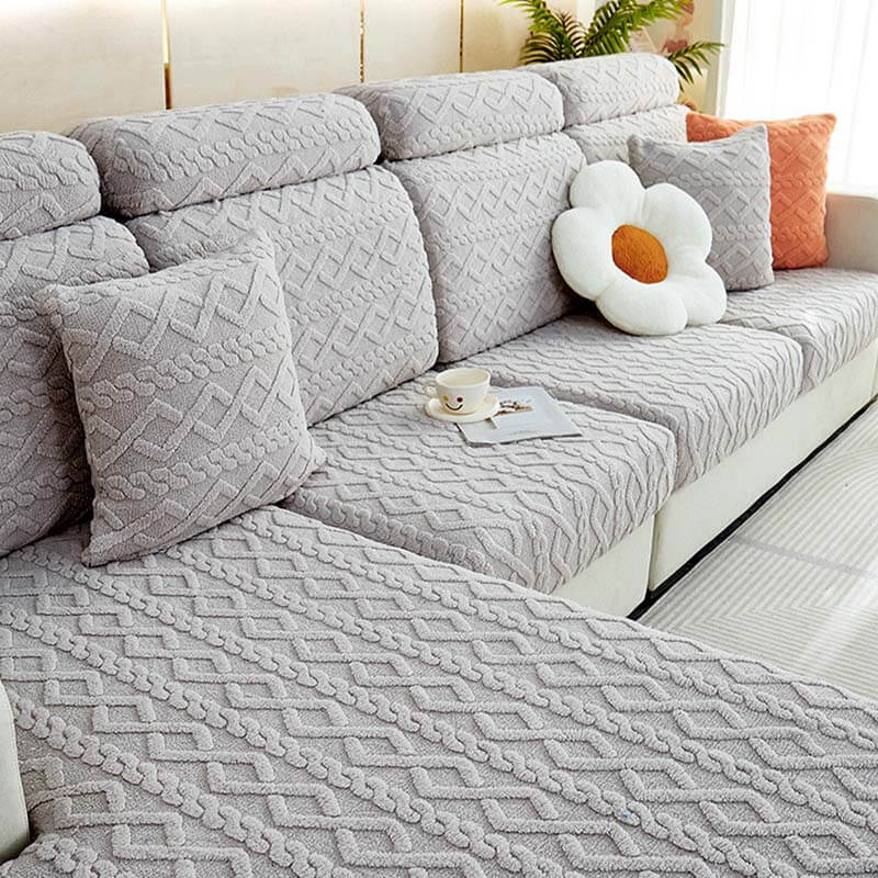 Housse de canapé extensible en polaire douce - Image 8