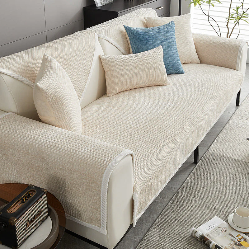 Housse de canapé imperméable et antimicrobienne en tissu chenille anti-rayures - Image 3
