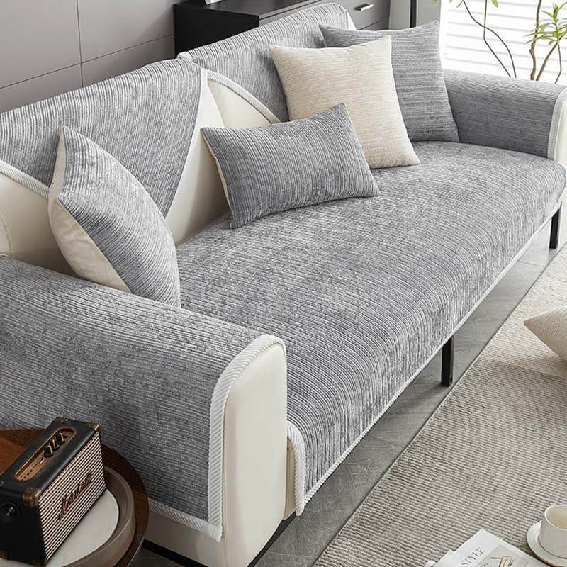 Housse de canapé imperméable et antimicrobienne en tissu chenille anti-rayures - Image 9