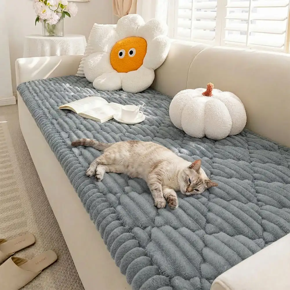 Housse de canapé lavable, protecteur de sofa amical pour les animaux, matelas pour animaux de compagnie Fluffy Fuzzy - Image 13