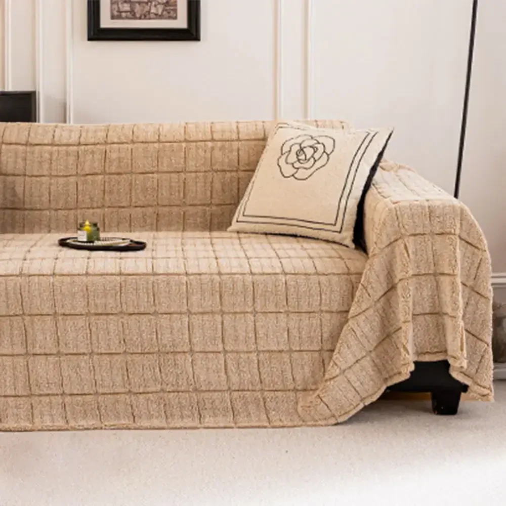 Jeté de canapé housse de canapé matelassée classique à carreaux confortable et épaissie - Image 11