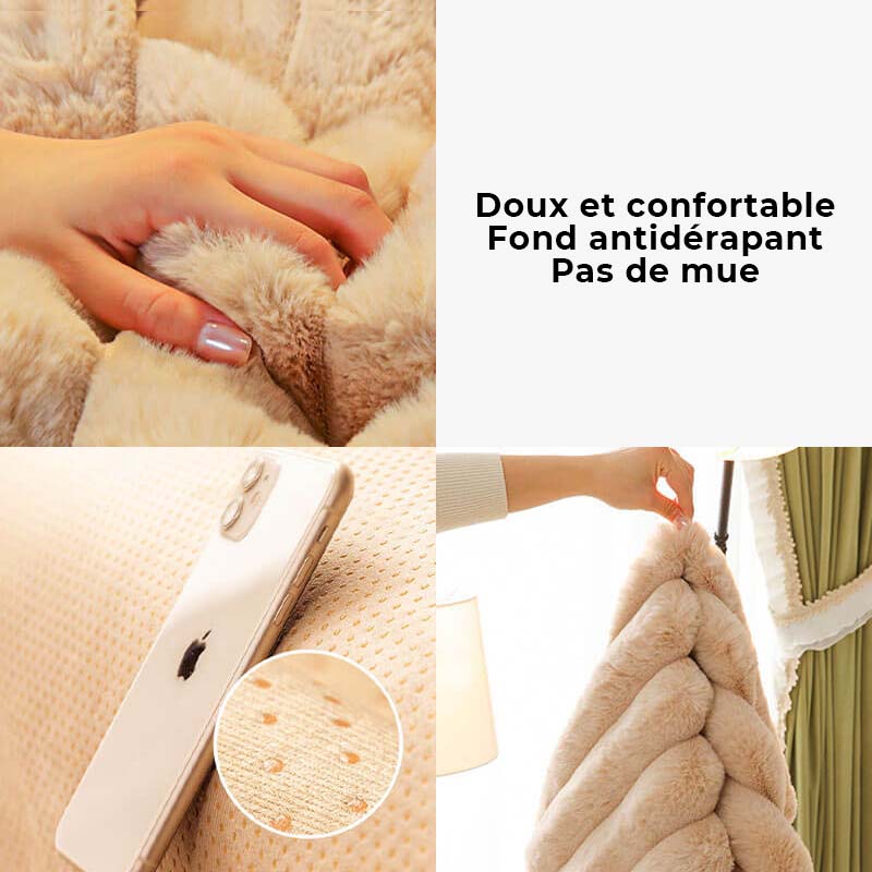 Housse de canapé rayée en peluche antidérapante - Image 6