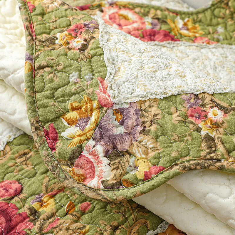 Housse de canapé vintage en coton à fleurs - Image 10