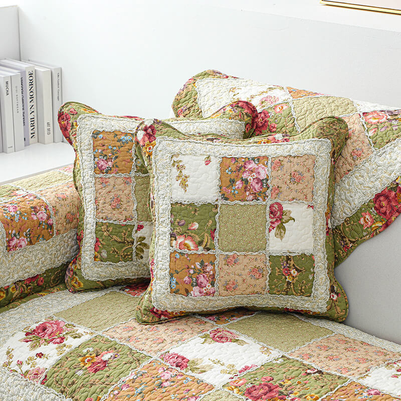 Housse de canapé vintage en coton à fleurs - Image 12