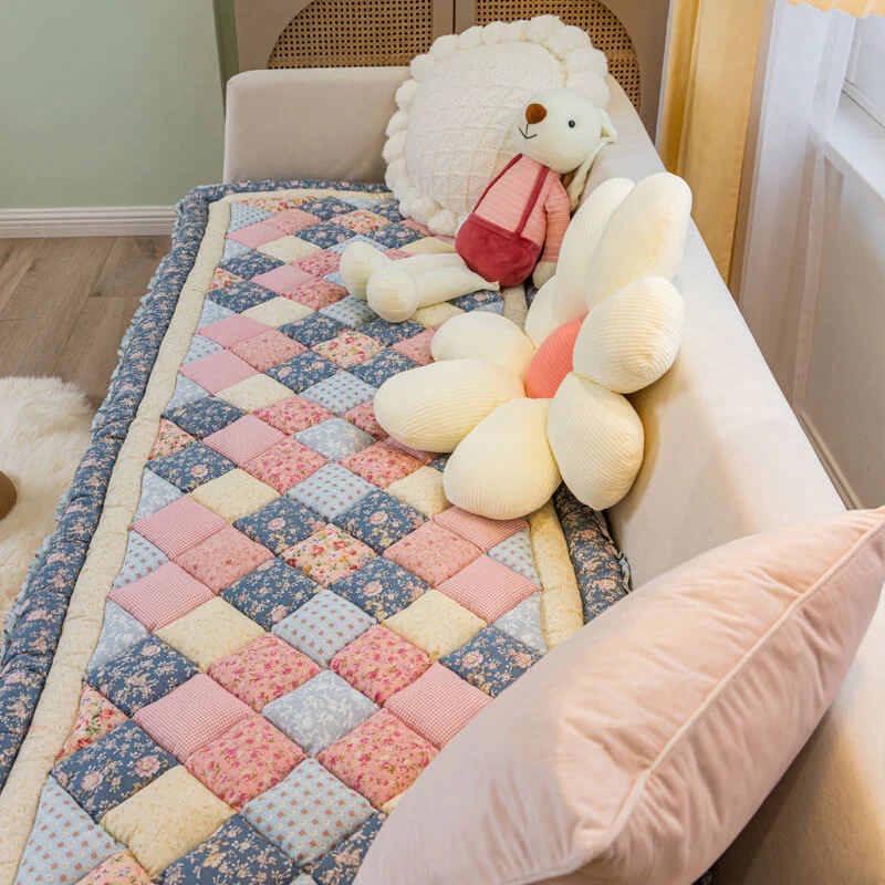 Housse de protection pour canapé en coton faite à la main et ornée de fleurs - Image 12