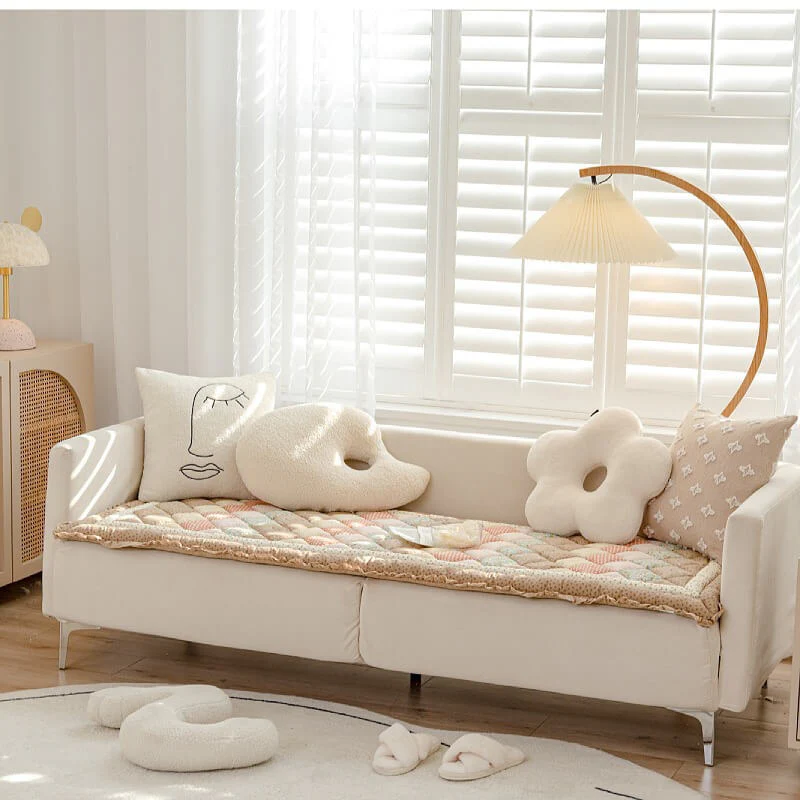 Housse de protection pour canapé en coton faite à la main et ornée de fleurs - Image 9
