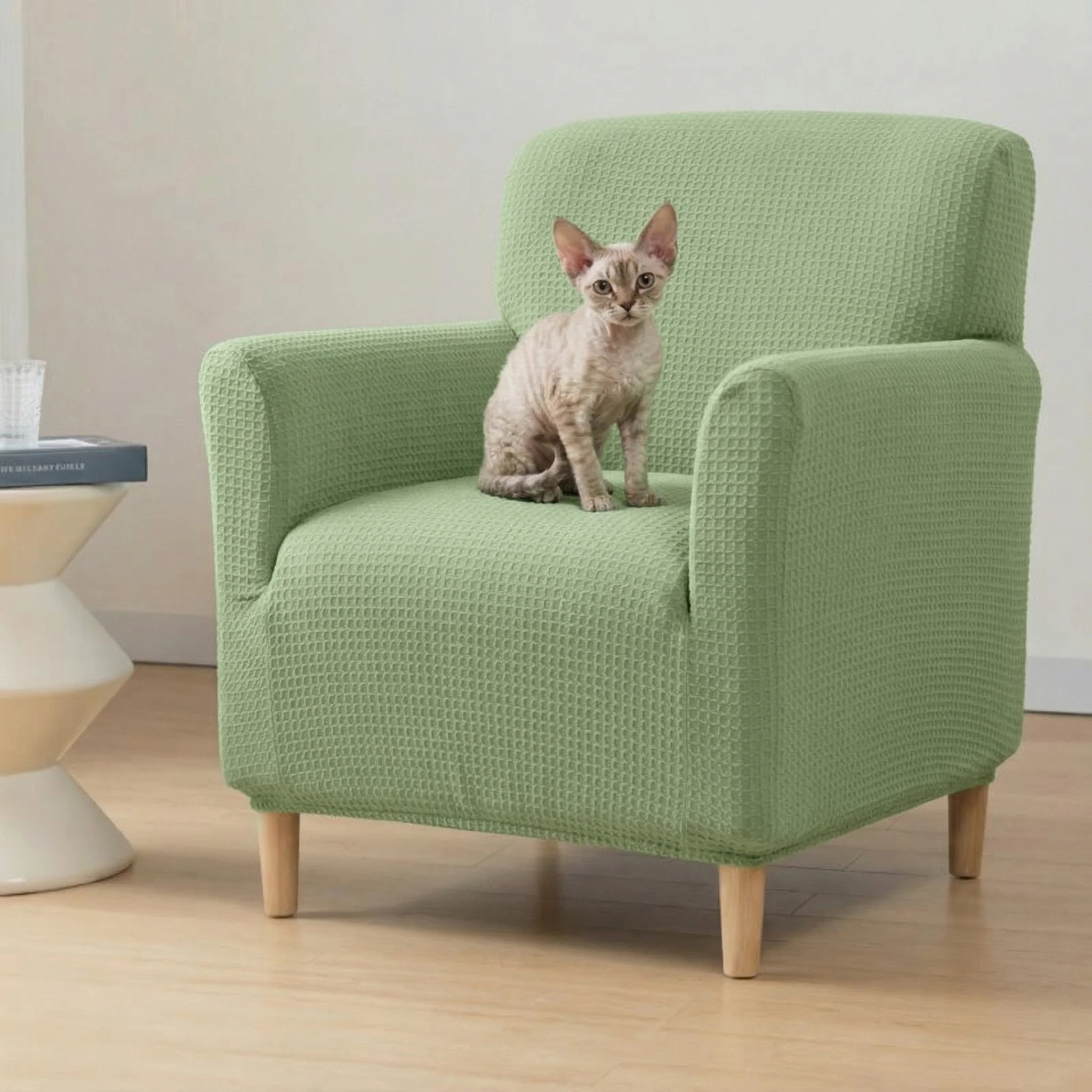 Housse de fauteuil, canapé extensible Protège Fauteuil en peluche douce déperlante multi-usage - Image 14