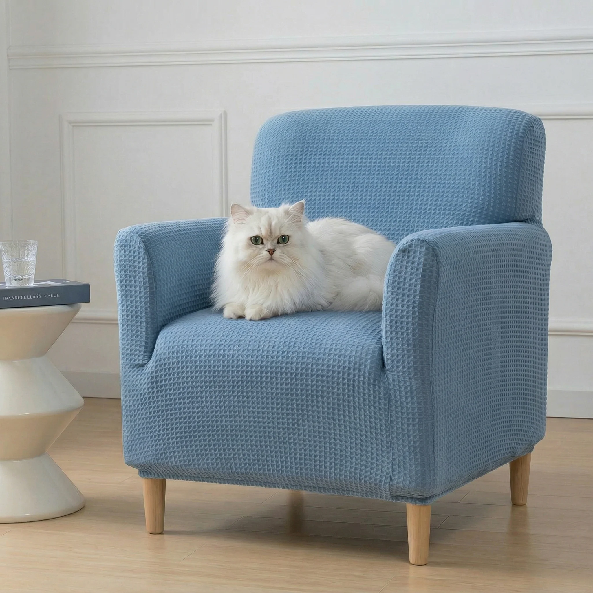 Housse de fauteuil, canapé extensible Protège Fauteuil en peluche douce déperlante multi-usage - Image 6